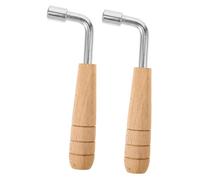 DECOMELODY 2pcs Shape Harp Tuning Wrenches with Comfortable Wood Grip Hex Key for Lyre Harp Harpsichord Pianos and Other Stringed Musical Instruments