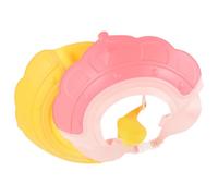DECOMELODY 2Pcs Shower Cap with Adjustable Strap for Hair Washing Shield Soft Silicone Bath Visor Protecting Eyes and Ears Crown Pattern Hats for Boys