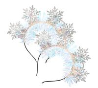 DECOMELODY 2pcs Snowflake Headband Christmas Winter Snowflake Clips Fringe Pick Small Hairband Make Fancy Hair Headband Sparkly Holiday Swift Have Bingo Merry Product Who Felt Cloth