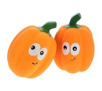DECOMELODY 2pcs Squeaky Dog Pumpkin Shape Latex Pet Chew for Teeth Grinding and Healthy Gums Bright Color Halloween Pet for Indoor Outdoor Play