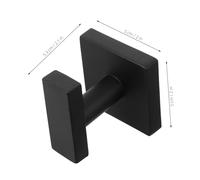 DECOMELODY 2pcs Stainless Steel Bathroom Towel Hooks Square Brushed Coat Robe Hat Scarf Purse Hangers for Tiles Glass Painted Walls Easy Clean Resistant