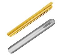 DECOMELODY 2Pcs Stainless Steel Bread Crumb for Kitchen Table Crumb Removal Bench Tool for Cake Decorating and Bakery Essentials Includes Gold and Silver Spatulas with Clip Handles for