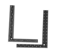 DECOMELODY 2Pcs Steel Square Angle Rulers Metal Measuring Tools for Engineers Carpenters and Students with Precise Scale for Drawing and Layout