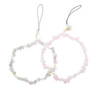 DECOMELODY 2pcs Stone Beaded Phone Wrist Chain Strap Mobile Phone Lanyard with Secure Anti-drop Design Fashionable Cellphone Charm for Women S Accessories and Device Protection