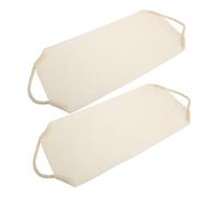 DECOMELODY 2pcs Stretchable Exfoliating Towel for Shower Deep Clean Body Scrub Tool for Back Feet and Legs Beige for Family Bathing and Skin Care Routine