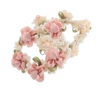 DECOMELODY 2pcs Stretchy Pearl Hair Scrunchies Elastic Rose Bead Ponytail Holders Soft Hair Accessories for Women Daily Wear Comfortable Scalp Pressure Relief Stylish