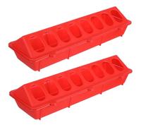 DECOMELODY 2PCS Sturdy Pigeon Feeding Trough Splash Design Plastic Food Box for Small Birds Including Cockatiel Parrot Budgie and Pigeons Easy to Clean Red