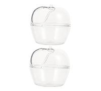 DECOMELODY 2Pcs Transparent Hamster Sand Bath Container Small Animal Bathroom Tub Plastic Hamster Supplies for Bathing Feeding and Toilet Use