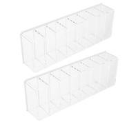 DECOMELODY 2pcs Transparent Makeup Palettes Holder Compartment Divided Design Plastic Eyeshadow Organizer for Vanity Storage Multi-functional Cosmetic Display Box for Home and Office Use