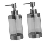 DECOMELODY 2pcs Transparent Soap Dispenser with Rust-resistant Stainless Steel Pump Refillable Liquid Bottle for Bathroom Kitchen Countertop Suitable for Shampoo Lotion Cream