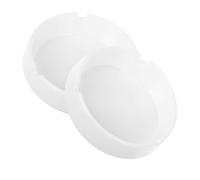 DECOMELODY 2pcs Unbreakable White Portable Ashtrays Impact Resistant Minimalist Outdoor Indoor Decorative Tabletop Ash Tray for Home Patio Men Women