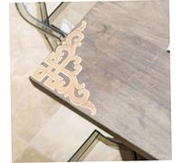 DECOMELODY 2Pcs Unpainted Wood Appliques Corner Onlays DIY Carved Cabinet Applique for Home Decor Living Room Furniture Decoration Panels