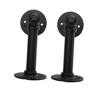 DECOMELODY 2pcs Vintage Industrial Floating Shelf Brackets Heavy Duty Metal Wall Mounted Board Support Frames for Kitchen Living Bedroom Rustic Steampunk