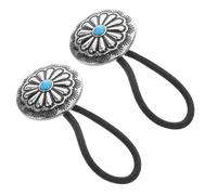 DECOMELODY 2pcs Vintage Western Hair Rope Accessories for Women Retro Floral Design Elastic Hair Ties Ponytail Holders for Casual Formal Occasions Unique Band Clips
