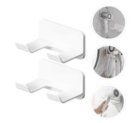 DECOMELODY 2pcs Wall Mounted Hair Dryer Storage Rack Bathroom Hair Dryer Stand Holder for Bedroom Makeup Barbershop Organization