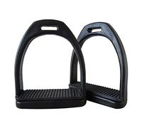 DECOMELODY 2Pcs Wear Resistant Large Black Riding Stirrups Non Slip Horse Foot Support Replaceable Equestrian Safety Gear for Professional