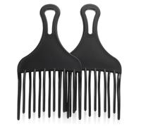 DECOMELODY 2Pcs Wide Tooth Plastic Hair Comb Large Black Rake Styling Detangling Comb for Men Thick Curly Hair Scalp Massage Hairdresser Salon Tool
