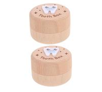 DECOMELODY 2pcs Wooden Keepsake Box for Boys and Childsafe Tooth Holder and First Hair Lock Storage Organizer Modern Minimalist Design Multipurpose Teeth and Jewelry Collector