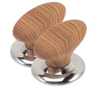 DECOMELODY 2Pcs Wooden Pot Lid Knob Replacement Heat Resistant Pan Handle for Frying Pans Saucepans and Cookware Lids Easy to Install and Comfortable Grip for Kitchen Use
