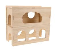 DECOMELODY 2pcs Wooden Tunnel for Hamster Hamster Chamber Hide Wooden Guinea Pigs Tunnel for Small Animals