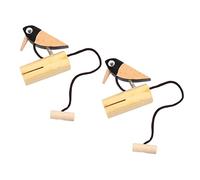 DECOMELODY 2pcs Wooden Woodpecker Percussion Instrument Musical Doorbell with Relaxed Melody Material for Music Teaching Aids and Garden Decoration