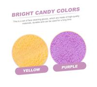 DECOMELODY 2pcs Yellow and Purple Microfiber Face Cleansing Gloves Makeup Remover Cloths Reusable Soft Facial Cleaning Mitts for Sensitive Skin Daily Skincare Routine Random Color