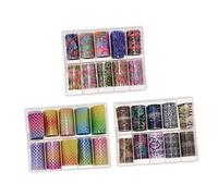 DECOMELODY 3 Boxes Nail Art Sticker DIY Manicure Decals with Floral Fish Scale Animal Skin Patterns Durable Nail Ornaments for Salon