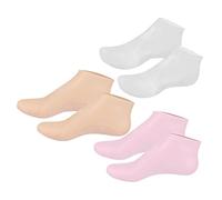 DECOMELODY 3 Pairs Moisturizing Aloe Foot Socks Gel Cushioning for Cracked Heels Elastic Spa Socks for Women and Men for Overnight Foot Care