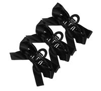 DECOMELODY 3 pcs Large Black Bow Hair Claw Clips Satin Finish Decorative Jaw Clips for Women Strong Grip Comfortable Hold for Thick and Fine Hair Everyday and Party Use