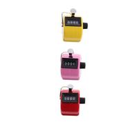DECOMELODY 3 Pcs Manual Mechanical Tally Counter Handheld Clicker Lightweight Portable Sports Pedometer Counting Recorder with Reset Knob Compact Design Random Color