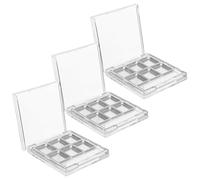 DECOMELODY 3 Sets Transparent Eyeshadow Palette Empty Slot and Brush Storage Refillable Makeup Tray Organizer for Samples and Creative Color Combinations Travel-friendly Case