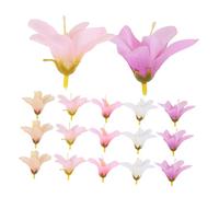 DECOMELODY 30 Pcs Artificial Flower Heads Realistic Silk Lily Orchid Hair Clips for DIY Crafts Wedding Decorations Home Decor and Party Favors