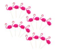 DECOMELODY 30pcs Hawaiian Flamingo Cake Picks Creative Cupcake Inserted Cards Party Cake Accessories for Birthday Wedding Shower Decorations