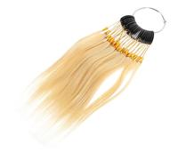 DECOMELODY 30pcs Human Hair Sample Rings Hair Dye Testing Chart Milky White 9° Bulk