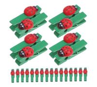 DECOMELODY 30pcs Mini Ladybug Wooden Clips for Photos and Crafts Secure Grip Memo Card Holders Small Decorative Pegs for Wedding Holiday Decorations DIY Art Projects and Organized Workspace