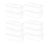 DECOMELODY 30pcs Reptile Feeding Box with Sunbathing Area Clear Plastic Snake Breeding Container Spider Habitat Terrarium Frog and Gecko Breeding Case Locking Animal Habitat for Lizards and