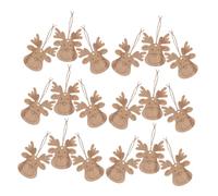 DECOMELODY 30pcs Wooden Reindeer Head Cutouts DIY Holiday Decorations with Jute Twine Sturdy Wood Craft Slices for Christmas Tree Hanging Ornaments and Festive Home
