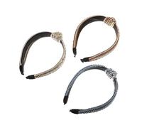 DECOMELODY 3Pcs Bejeweled Rhinestone Pearl Headbands Knotted Wide Hairbands for Women Sequin Hair Accessories for Parties Weddings Daily Wear Gifts