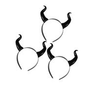 DECOMELODY 3pcs Devil Horns Headbands for Women Halloween Costume Accessory Lightweight Comfortable Realistic Horn Shape Cosplay Party Dress Up Decoration
