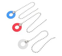 DECOMELODY 3pcs Drum Set Sustain Cymbal Chain for Jazz Kits Metal Sizzler Extension Red Silver Blue for Enhanced Percussion Sound