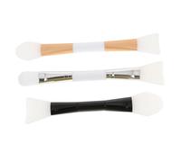 DECOMELODY 3Pcs Dual-end Facial Mask Applicators with Soft Silicone and Fiber Brushes for Stirring and Applying Mud Masks Hair Dye Lotion Comfortable Grip for Skincare Beginners and