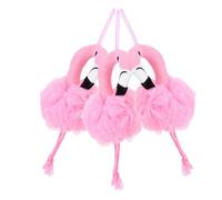 DECOMELODY 3PCS Flamingo Shower Balls Cute Cartoon Bath Pouf for Soft PE Material Exfoliating Mesh Loofah Lightweight Home Bath Tool for Rich and Gentle Skin Care