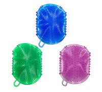 DECOMELODY 3pcs Flexible Glue Massage Body Brush Gloves for Comfortable Massage and Meridian Dredging, Practical Shower Bathing Accessories for Relaxation and Skin Care Random Color