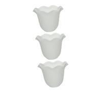 DECOMELODY 3Pcs Frosted Glass Lampshades E27 Pendant Light Shade Set with Kapok Flower Pattern, Replacement Lamp Covers for Chandeliers and Ceiling Lights