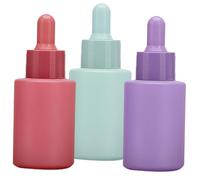 DECOMELODY 3Pcs Glass Dropper Bottles for Essential Oils with Silicone Pipettes Portable Multi-use Sub Bottles in Pastel Pink Blue Purple for Aromatherapy and Travel