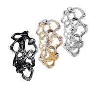 DECOMELODY 3pcs Hair Claw Clips for Women and Unique Stylish Design Secure Hold for Thin and Thick Hair in Gold Silver Black