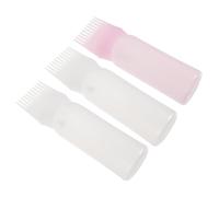 DECOMELODY 3Pcs Hair Dye Applicator Bottles with Comb for Salon Hair Coloring Lightweight Plastic Dry Cleaning and Shampoo Bottles Smooth Surface Irrigation Tools for Home and Professional