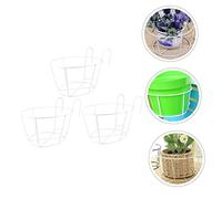 DECOMELODY 3pcs Hanging Planter Pot for Balcony and Fence Metal Flower Holders with Frost Resistant Coating Smooth Edges Weatherproof Outdoor Indoor Plant Containers