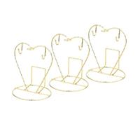 DECOMELODY 3pcs Heart Shaped Coffee Mug Holder Space Saving Kitchenware Organizer for Espresso Cups and Tea Mugs Resistant Rack with Stylish Golden Finish for Compact Kitchen Countertops