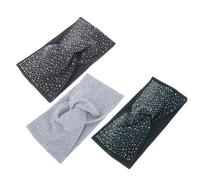 DECOMELODY 3pcs Knitted Cross Headbands for Women Yoga Sports Exercise Hairbands Soft Elastic